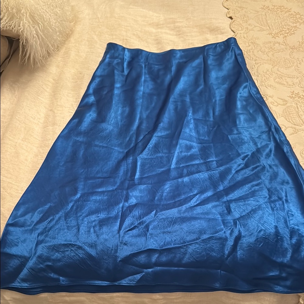 Babaton Blue Midi A-Line Skirt